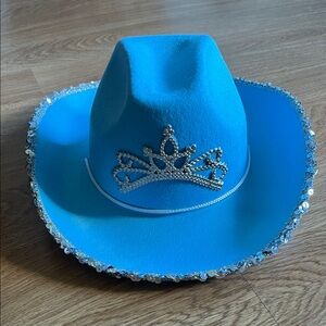 Princess Polly Blue Hat with Silver Trim